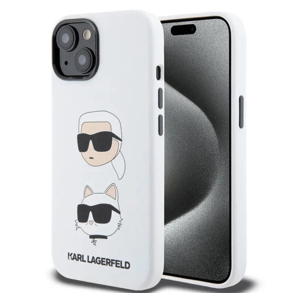 Оригинален Калъф за iPhone 15 KARL LAGERFELD -Бял