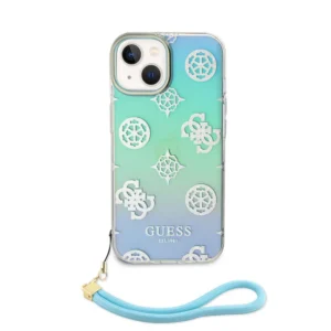 Оригинален калъф Guess Iridescent pattern Turquoise iPhone 15