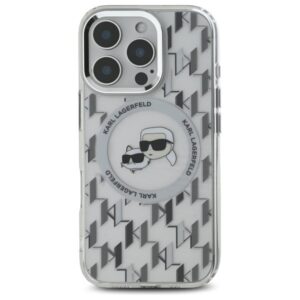 Оригинален Калъф KARL LAGERFELD за iPhone 16 Pro IML Monogram Karl&Choupette Head MagSafe-Прозрачен