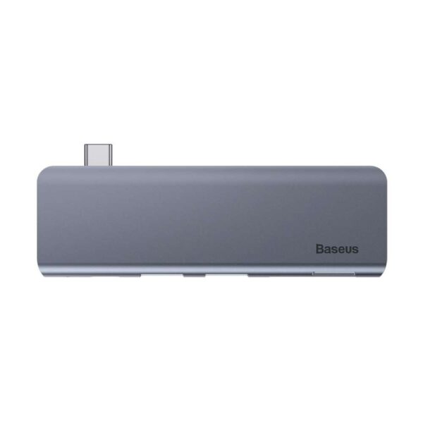 USB хъб Baseus Harmonica 5 Порта PD USB-C /2xUSB 3.0/ TF/Micro SD-Сив - Image 4