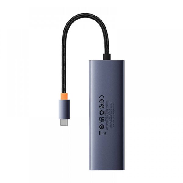 USB хъб Baseus Ultra Joy-5 Порта PD USB-C /3xUSB 3.0/ RJ45-Сив - Image 3