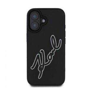 Оригинален калъф Karl Lagerfeld Hardcase 3D rubber signature iPhone 16-Черен